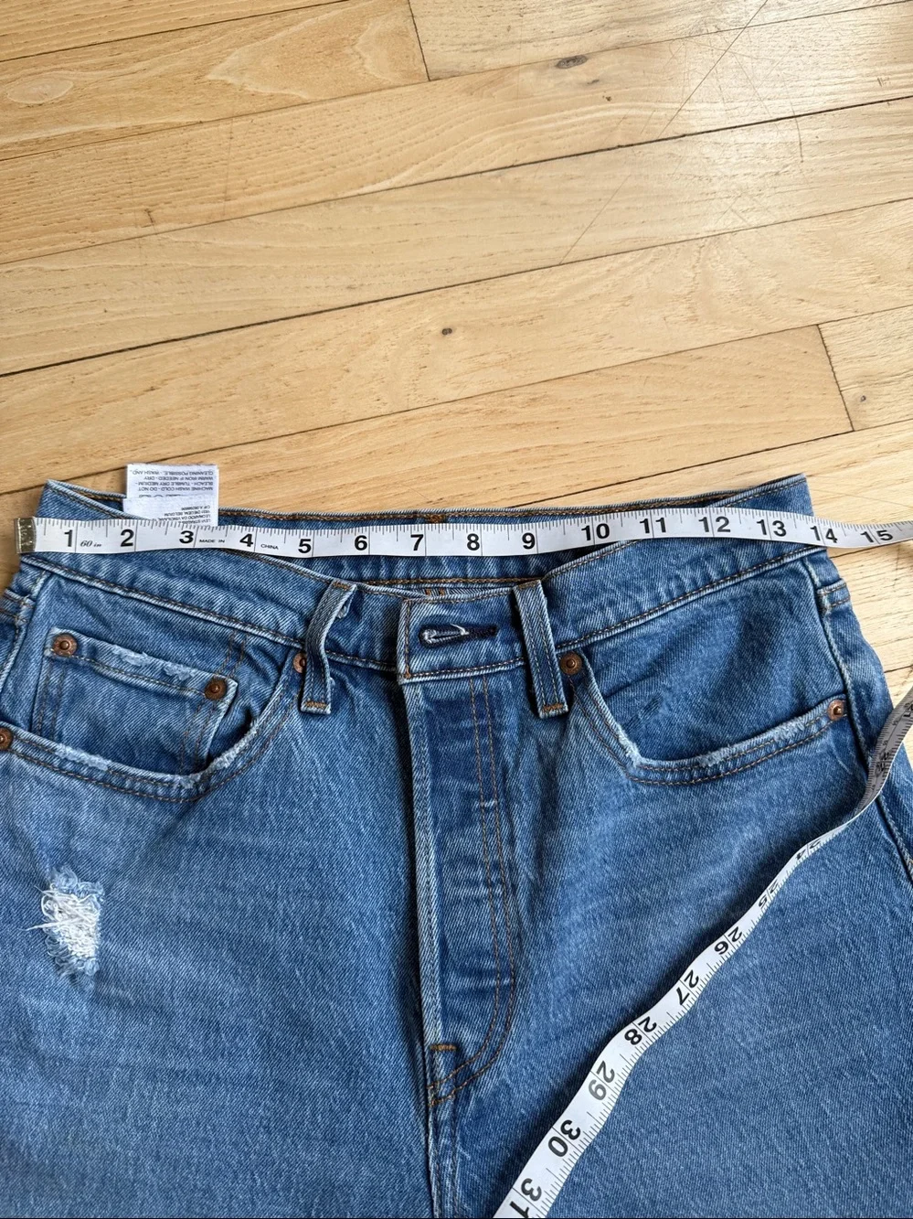 Levi's Distressed Blue Ankle Jeans